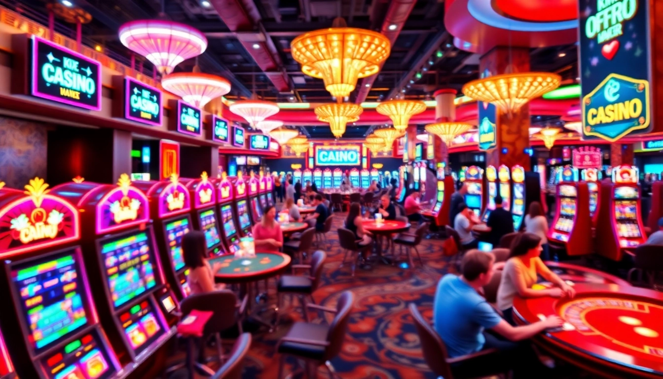 Experience the thrilling ambiance of Kim Casino with vibrant gaming action and lively players.