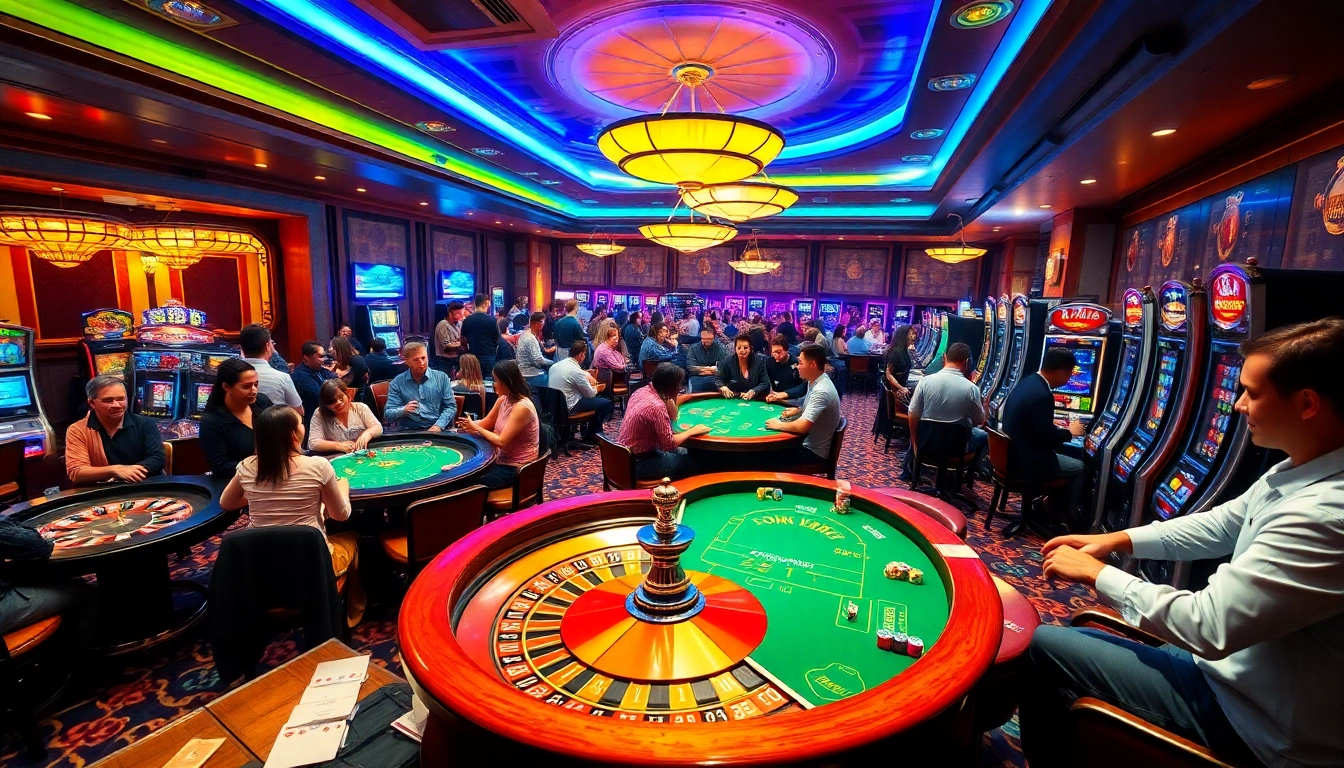 Exciting scene of players at a Nhà cái uy tín casino table, engaged in thrilling games.
