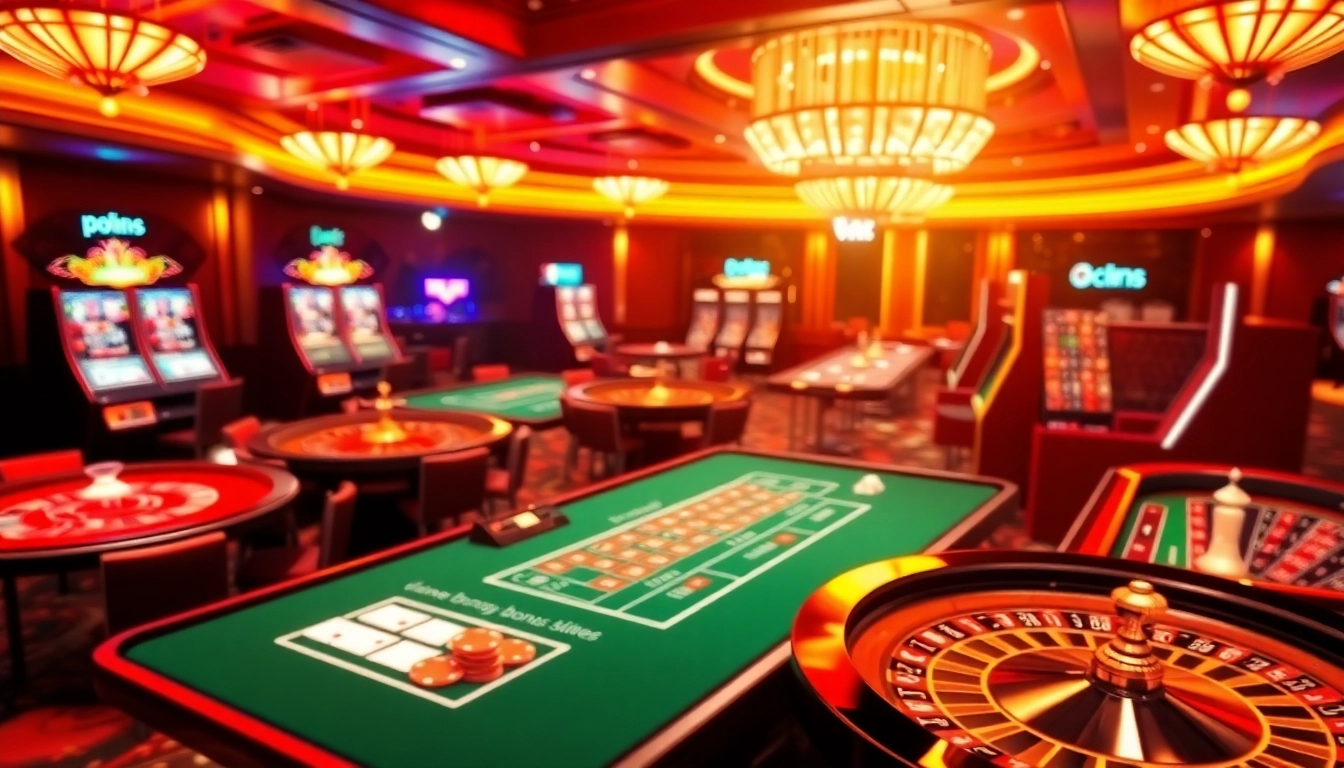 Deneme bonusu veren siteler showcased in a vibrant online casino gaming interface with poker and roulette.