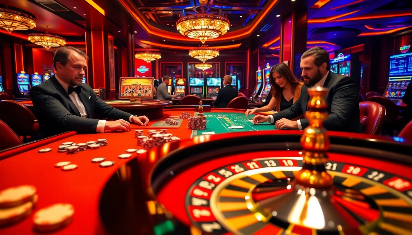 Players enjoying a thrilling game at spotbet's casino table, surrounded by poker chips and cards.