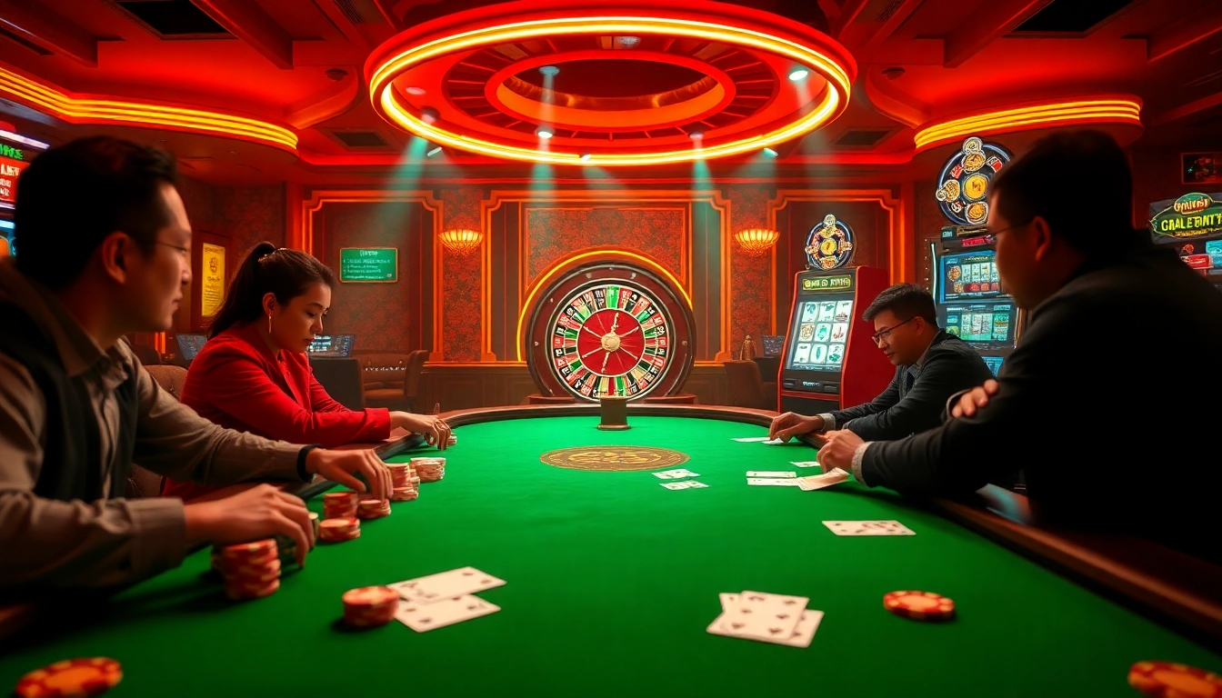 Experience the thrill of TRANG CHỦ 32WIN with vibrant casino gaming, featuring poker chips and roulette.