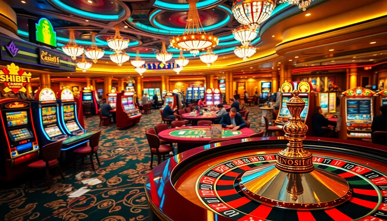 Experience the thrill of gambling at https://shbet.cruises/ with vibrant casino tables, spinning roulette, and active players.