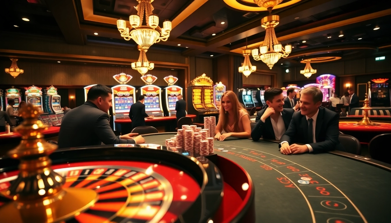 Engaging casino environment showcasing players 18+ enjoying thrilling chat +18 moments at poker and roulette tables.