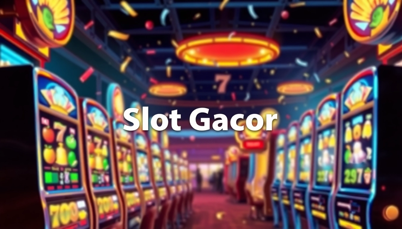 Experience the thrill of Slot Gacor with vibrant slot machines and joyous players celebrating big wins