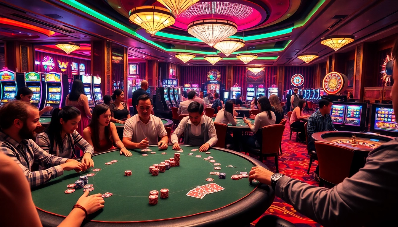 Experience the excitement of high-stakes poker at https://thabetcom.dev/, with players focused, chips stacked, and cards dealt.