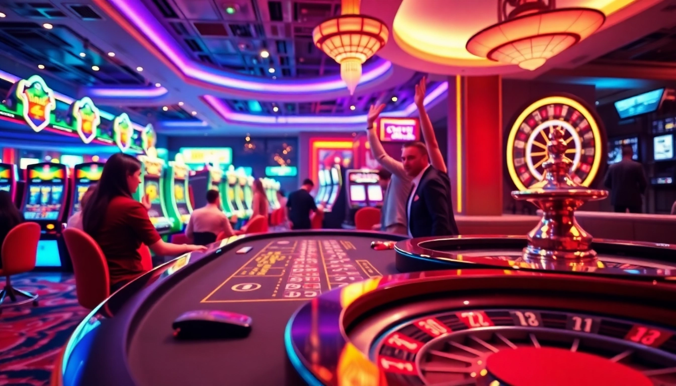 Experience the thrill at BJ88 thomo as players engage at a vibrant casino table filled with excitement.